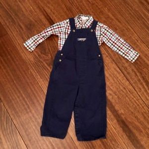 Janie and Jack 2 piece airplane overalls